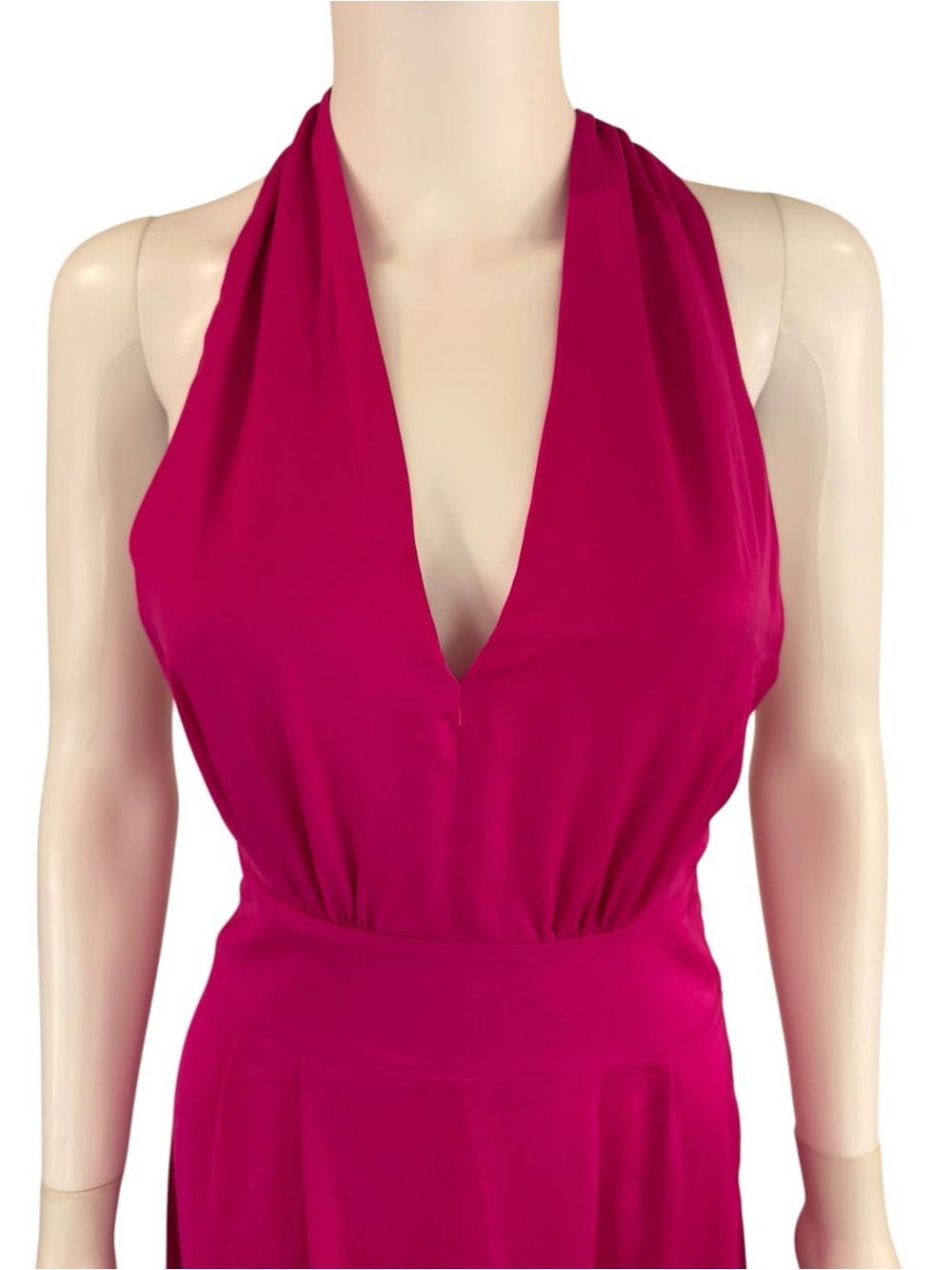 Banana Republic NWT Pink Satin Halter Maxi Dress Size 0P A0843 - Picture 5 of 9